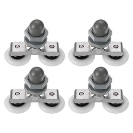PATIKIL Shower Door Rollers, 25mm/1", 4 Pack, White, Nylon, Bearing Steel, PP, Grey, Under Mount, Side Mount, Replacement Part