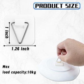 GTILE 50 Pcs Invisible Adhesive Plate Hanger Plate Holders Plastic Adhesive Picture Hangers Without Nails for Wall Hanging Bathroom Kitchen Outdoor Dorm Room Essentials (Square)