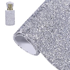 beinkmake Bling Rhinestone Sticker 9.4 x 15.8 Inch Silvery Glitter Crystal Iron on Hotfix Transfer Sheet for DIY Home Decor Clothes Bags Hats Cars