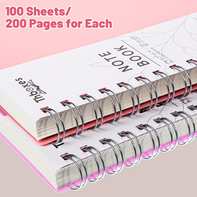 Thboxes 2 Pack Notebook A5 Lined, 400 Pages A5 Notepad