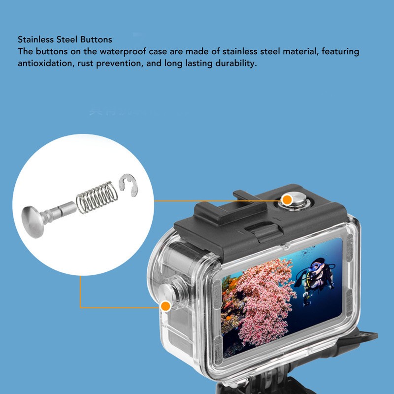 Action Camera Waterproof Case Underwater Protective Housing Case Compatible for