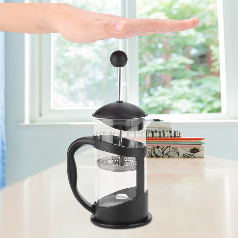 Portable Stainless Steel Glass Cafetiere French Press Maker Home Office