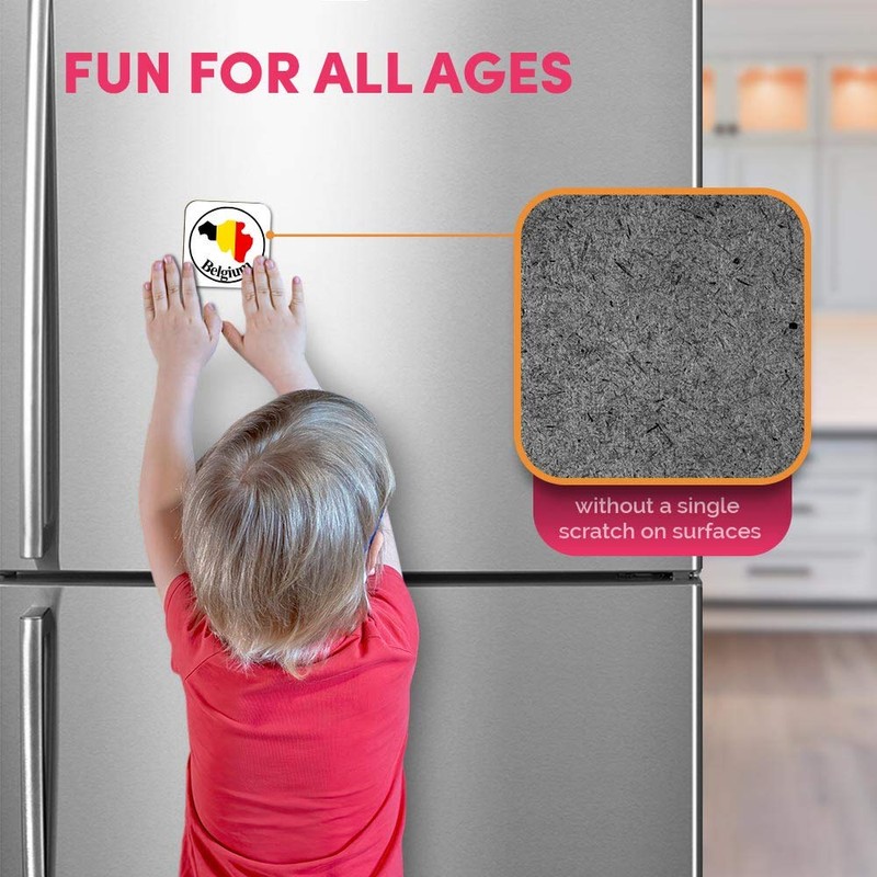 1 x Square MDF Fridge Magnet - Belgium Map Flag