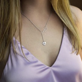 JZCOLOR Nurse Stethoscope Necklace for Women - 925 Sterling Silver Initial Letter Doctor Stethoscope Pendant Doctor Nurse Medical Student Graduation Jewelry Gift (D)