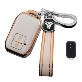 [LETINGFAR] Key Case for Suzuki, Smart Key Case, Key Cover, JB Key Holder Designed for 2J Suzuki, SUZUKI, New Spacia Custom, New Wagon R, New Wagon R Stingray Key Case, white
