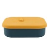 Silicone Bento Lunch Box Rectangle Leakproof 3 Compartment Divided Food
