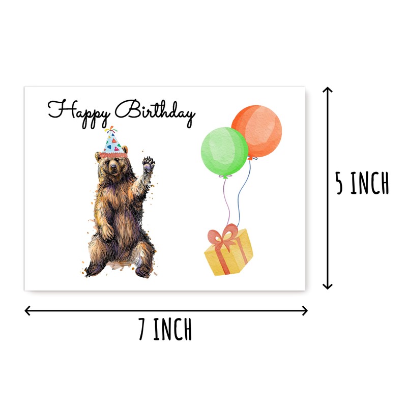 BMSDesigns Polar Bear Birthday Greeting Card - 5 x 7