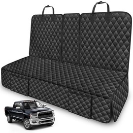 TAUYANG Dog Car Seat Cover for Back Seat Compatible with Dodge RAM 1500 2500 / Ford F150 F-150 Pickup Truck, Non-Slip Pet Bench Seat Covers for Large Trucks Backseat Accessories