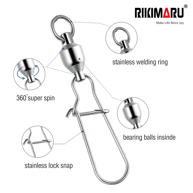 RIKIMARU - Señuelo de pesca giratorio de doble bloqueo con