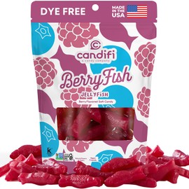 Candifi BerryFish Gummy Fish Candy – Dye Free, No Artificial Ingredients – Berry Flavored Swedish Style Candy Fish Gummies Made w/Natural Colors & Flavor – Kosher No Gelatin Gluten Free Snacks (8 oz)
