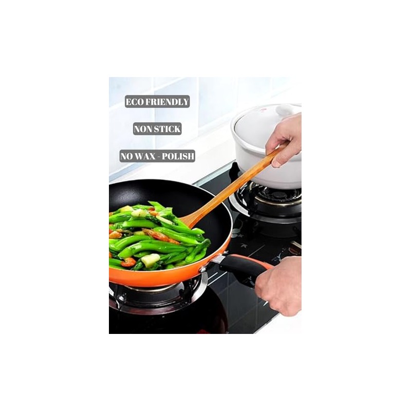 2 Pack Wooden Spatula Set for Cooking, Frying, Turner, Kitchen