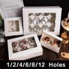 AIMALL Cupcake Box 1/2/4/8/12 Holes Window Face Cases for Party