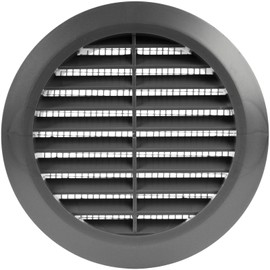 Vent Systems 4'' Inch - Graphite - Soffit Vent Cover - Round Air Vent Louver - Grill Cover - Built-in Insect Screen - HVAC Vents for Bathroom, Home Office, Kitchen