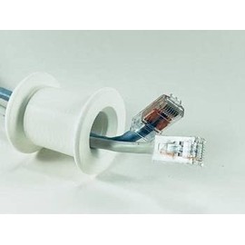 3/4" ID Wall Eye Cable Pass Through Wall/Ceiling Tile Port - This Product Makes a Dressed Hole Through a Barrier with a Thickness ranging from 1/2" - 5/8" in Thickness.