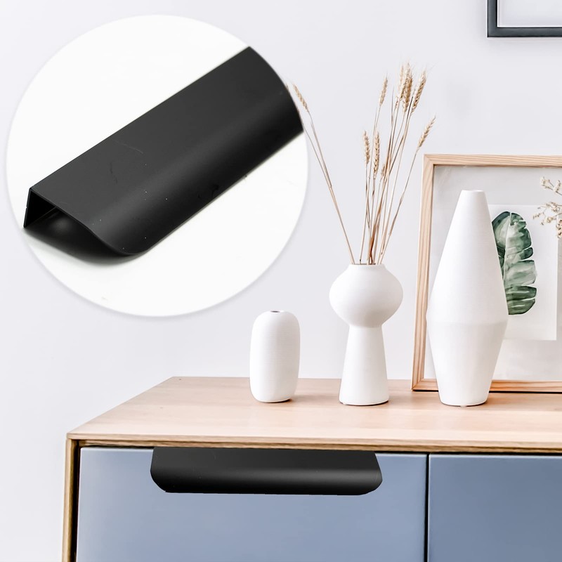 LAMXD 2 PCS Black Cupboard Handles 150mm Furniture Cabinet Handle