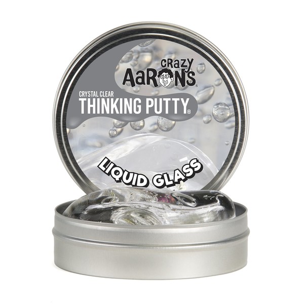 Crazy Aaron's Thinking Putty 4 Inch Tin (3.2 oz) - See-Through Putty, Soft Texture - Never Dries Out