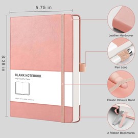 RETTACY Blank Notebooks with 100GSM Thick Paper 2 Pack