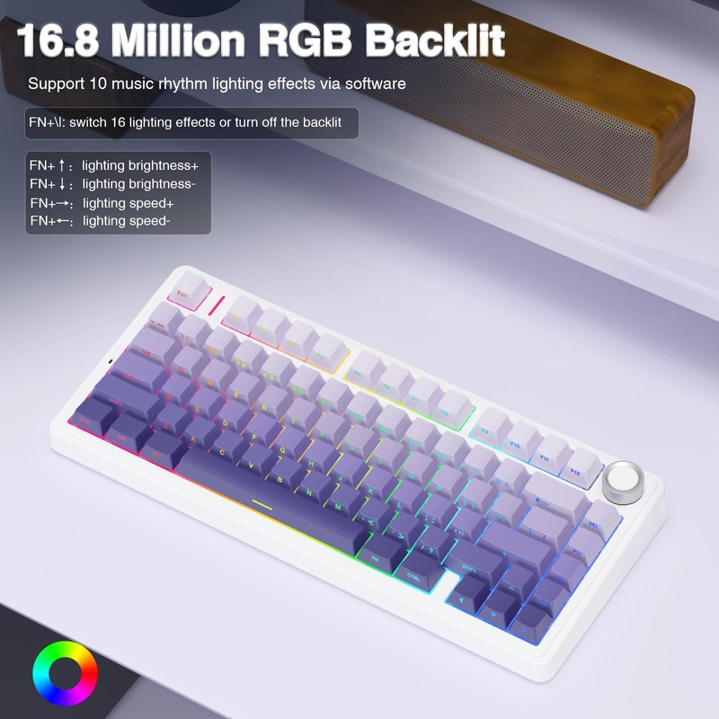 AULA F75 Pro Wireless Mechanical Keyboard,75% Hot Swappable Custom Keyboard,RGB