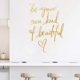 Wall Stickers Inspirational Quote Be Your Own Kind of Beautiful Motivational Saying Art Lettering Vinyl Decal Home Decor Wallpaper for Girls Bedroom Living Room Office Home Background Decoration
