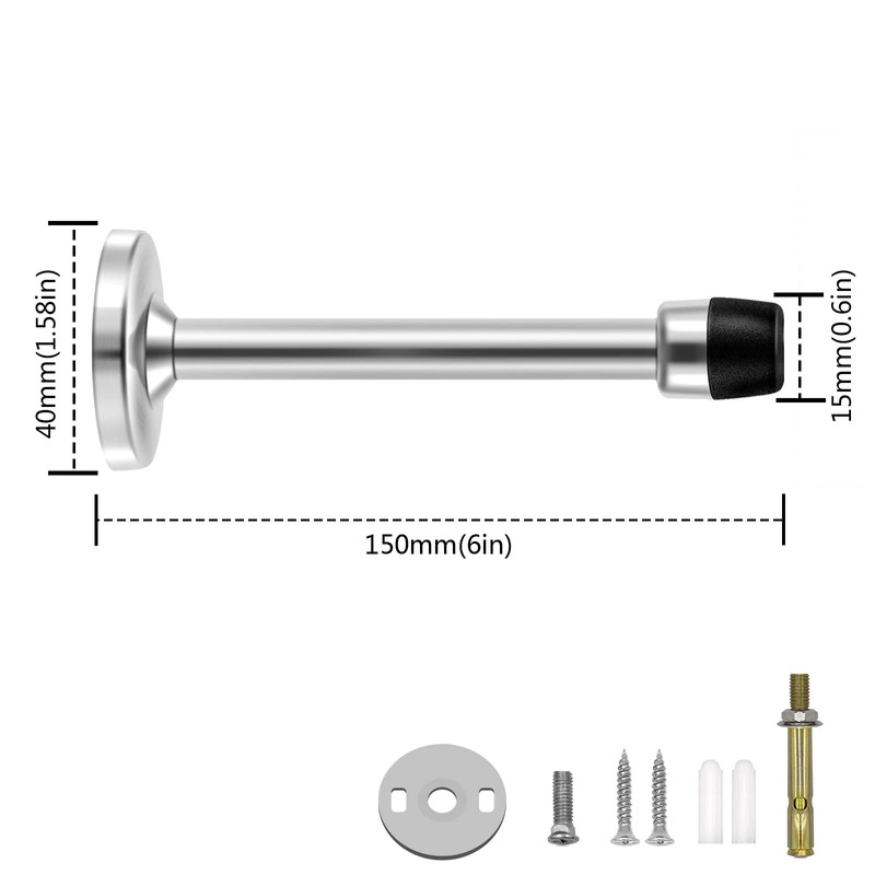 Door Stopper, 6 Inch Extra Long Door Stop, 2 Pack
