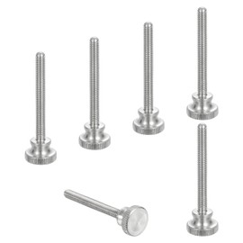 sourcing map M4x35mm Knurled Thumb Screws, 304 Stainless Steel Diamond Head Thumb Screws Metric Knurled Head Bolts with Shoulder Grip Knobs Hand Tighten Thread Fasteners, 12mm Dia. 6 Pcs