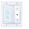 RiteAV DC-Power Recessed Wall Plate Cable Concealer Management Kit with