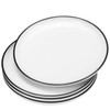 Hoxierence 10 Inch Ceramic Dinner Plates, Classic White Round Porcelain