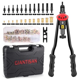 GIANTISAN Rivet Nut Tool Kit,16-Inch Rivnut Tool Kit with 12 Metric and SAE Mandrels, 176Pcs Rivet nut Assortment Kit, Designed for Labour Saving