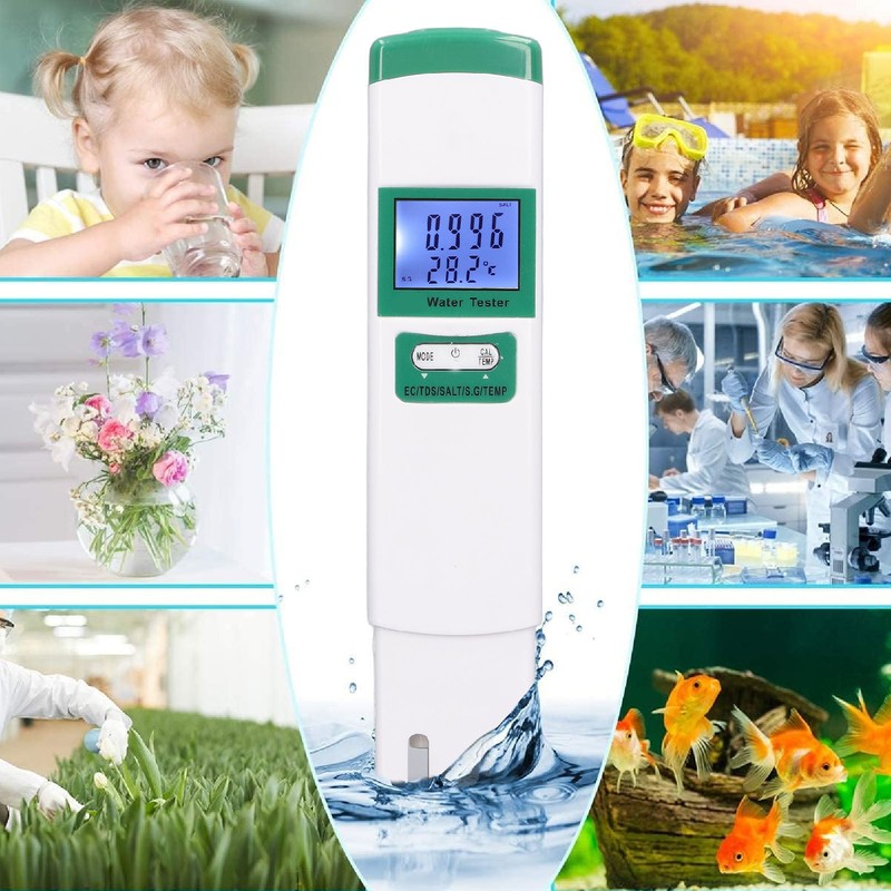 Water Quality Tester 5 in 1 EC TDS Salt SG