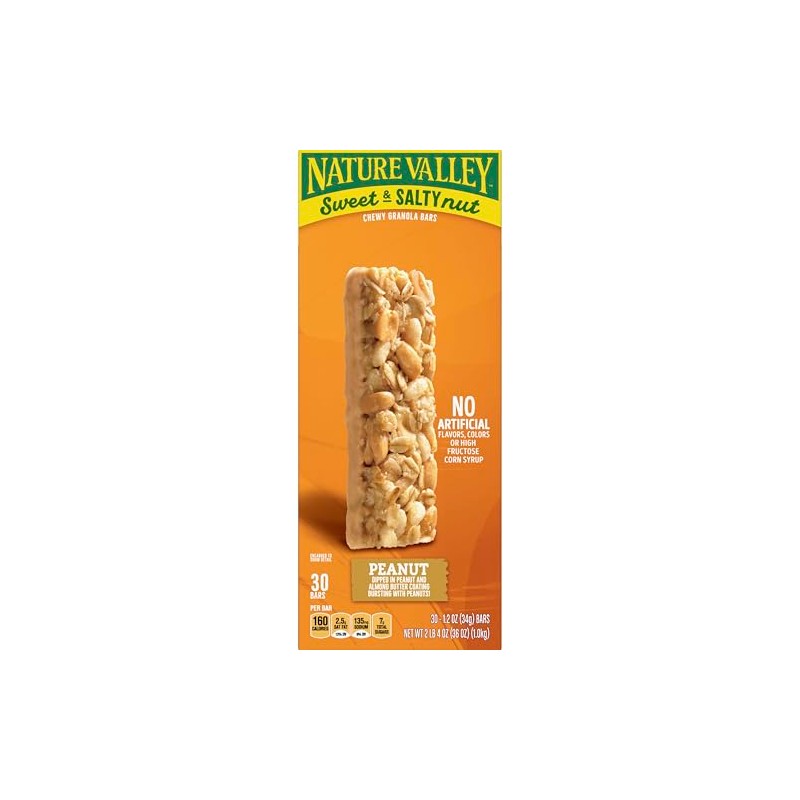 Nature Valley Sweet and Salty Granola Bars, Peanut, 30 Bars,