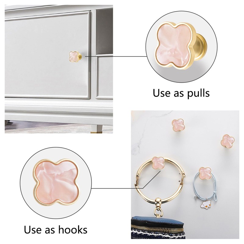 MOROBOR 6 PCS Four-Leaf Clover Handle, Creative Cabinet Drawer Pulls
