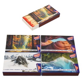 jameitop® 280 Matches Natural Motifs 4 x 70 Packs / 10 cm Matches