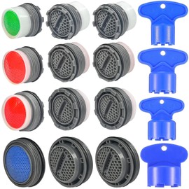 BOETOADG 12PCS Cache Aerator, 4sizes Faucet Aerator Key Removal Wrench, Cache Aerators Replacement Inserts for Sink M16.5 18.5 21.5 24 Mm Tap Aerators Flow Restrictor,For Kitchen and Bathroom