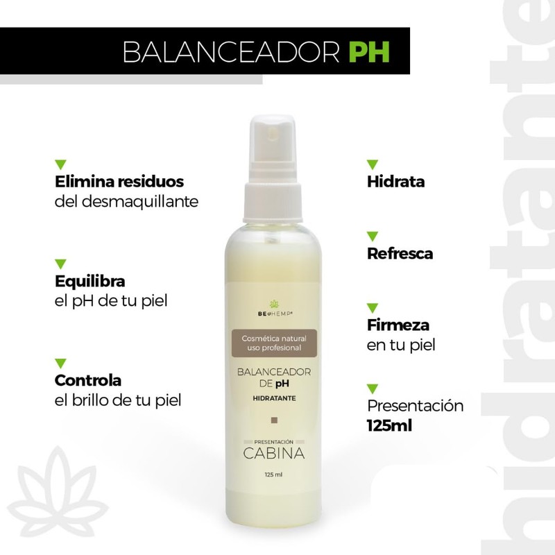 Kit 4 lociones, balanceador ph, astringente, rosas, azuleno Beohemp