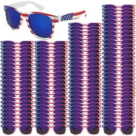 SIEYEWER American Flag Sunglasses – Patriotic Shades for July 4th, Memorial Day, Parades, Parties – USA Flag Glasses (BKLP-100 pack)