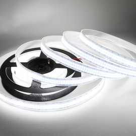 LEDENET LED Strip Lights Cold White 6500K 16.4ft/5M Double Row 2835 SMD 2400LEDs DC 24V Daylight Bright Dimmable Flexible LED Tape Light Waterproof IP67 Outdoor Lighting(No Adapter and Dimmer)