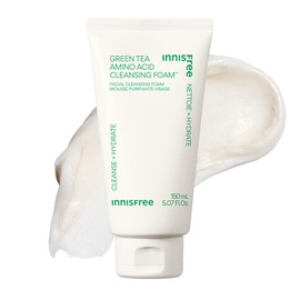 innisfree innisfree Green Tea Amino Acid Cleansing Foam, Sulfate Free, Korean Hydrating Face Cleanser with Gentle Foam