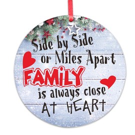 WaaHome Side by Side Or Miles Apart Family is Always Close at Heart Christmas Ornaments Christmas Tree Decorations Gifts