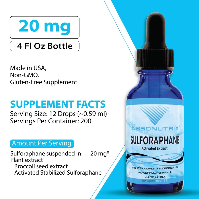 Absonutrix Activated and Stabilized Sulforaphane, 20 mg, 200 Servings