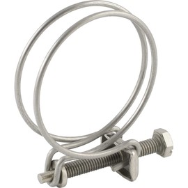 Wire hose clamps for attaching hoses with spiral insert, spiral hose clamp (material: stainless steel, diameter clamping range: 49-55 mm)