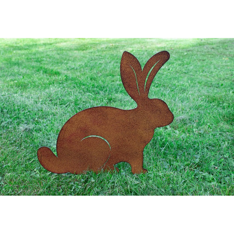 B2S BACK2SEASON Metal Rabbit, Rust Look, Garden Stake, Happy Easter,