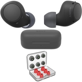 Sony WF-C510 Truly Wireless Earbuds with 22-Hour Battery, IPX4, Multipoint, Black Bundle with Deco Essentials 6 Pairs of in-Ear Earbud Tips (S/M/L Sizes)