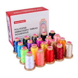 Richword Selected 800M 20 Colors Embroidery Thread,40WT(108D/2) Polyester Embroidery Machine Thread Set, for Embroidery Machines and Sewing Machines