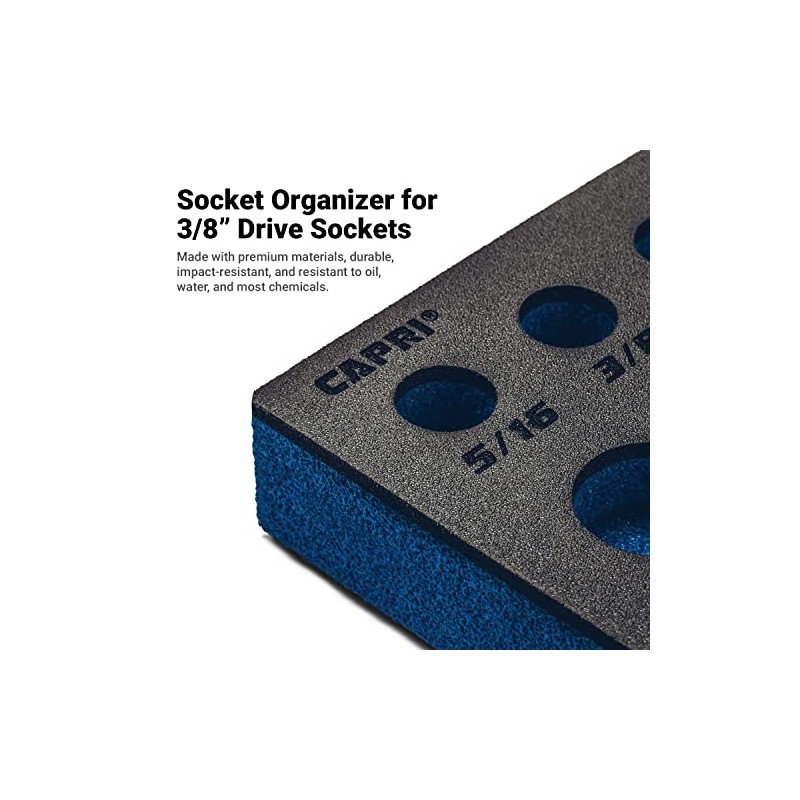 Capri Tools Mechanic's Tray for 3/8 in. Drive Sockets, SAE