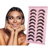 ENSHORE Russian Strip Lashes D Curl Fluffy Eyelashes Faux Mink