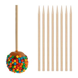 Gere Thick Candy Apple Sticks,120 Pack, 7 Inch 5mm,Caramel Apple Sticks, Bamboo Skewers for Corn Dog, Corn Cob, Kabob, Lollipop, Grill, Semi Point Food Caramel 120 pcs