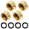 Hourleey Brass Garden Hose End Caps, 4 Pack 3/4" Female