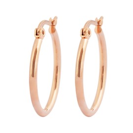 Edforce Stainless Steel Rounded Hoops Earrings (20mm-60mm Diameter) (Rose Gold 20mm)