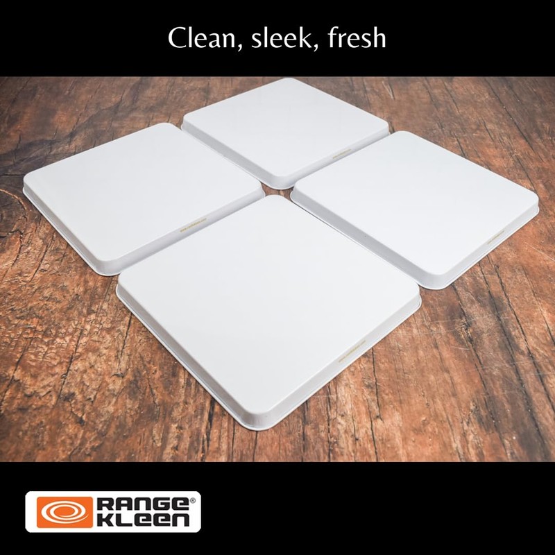 Range Kleen Stove Burner Covers – 4 White 9.5” Square