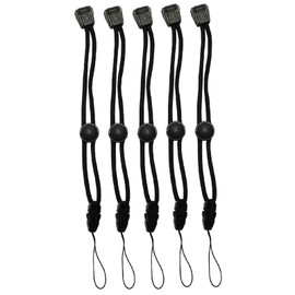 QWEQWE Spring Buckle Lanyard Paracord Hand Wrist Strap Lanyard with Quick-Release Buckle for camera, flashlight, mobile phone etc (5 pcs black)